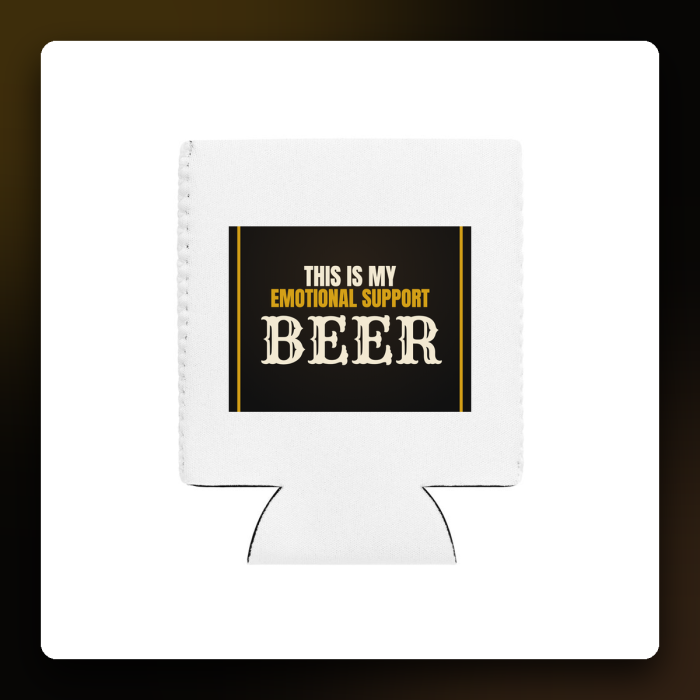 Emotional Support Beer Can Cooler — product mockup
