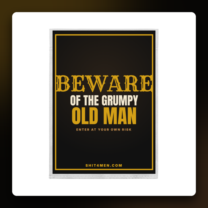 Beware of the Grumpy Old Man Garden Flag — product mockup