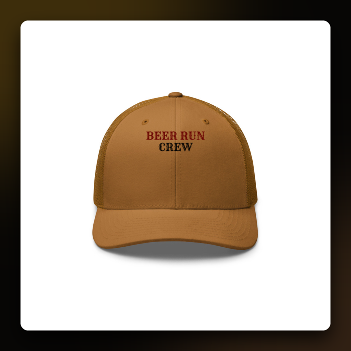 Beer Run Crew Trucker Hat — product mockup