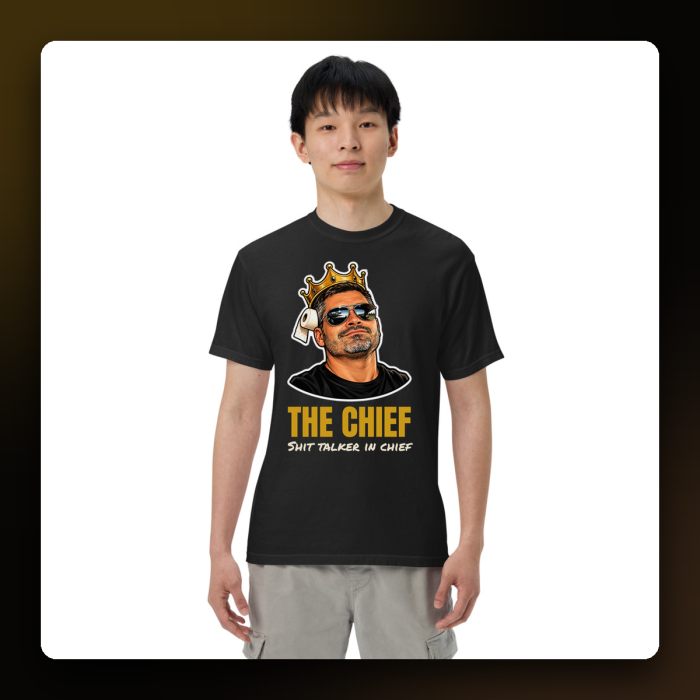 The Chief Head Garment-Dyed Tee — product mockup