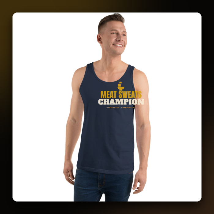 Meat Sweats Champion Tank — product mockup