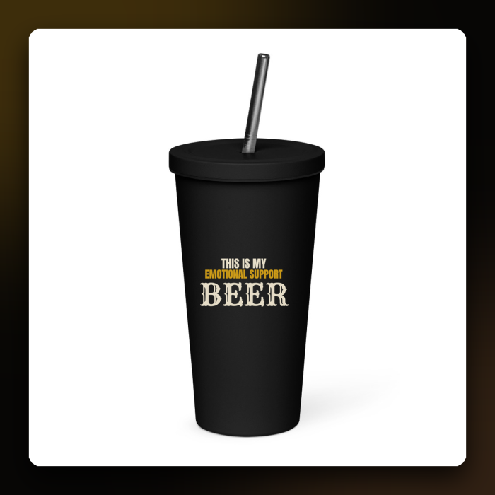 Emotional Support Beer Tumbler — product mockup